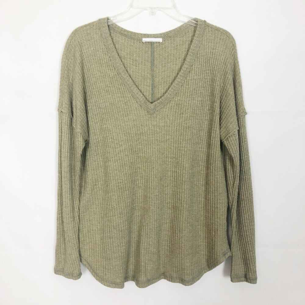 First Love by Lovelyn Waffle Knit Long Sleeve Top Size Large